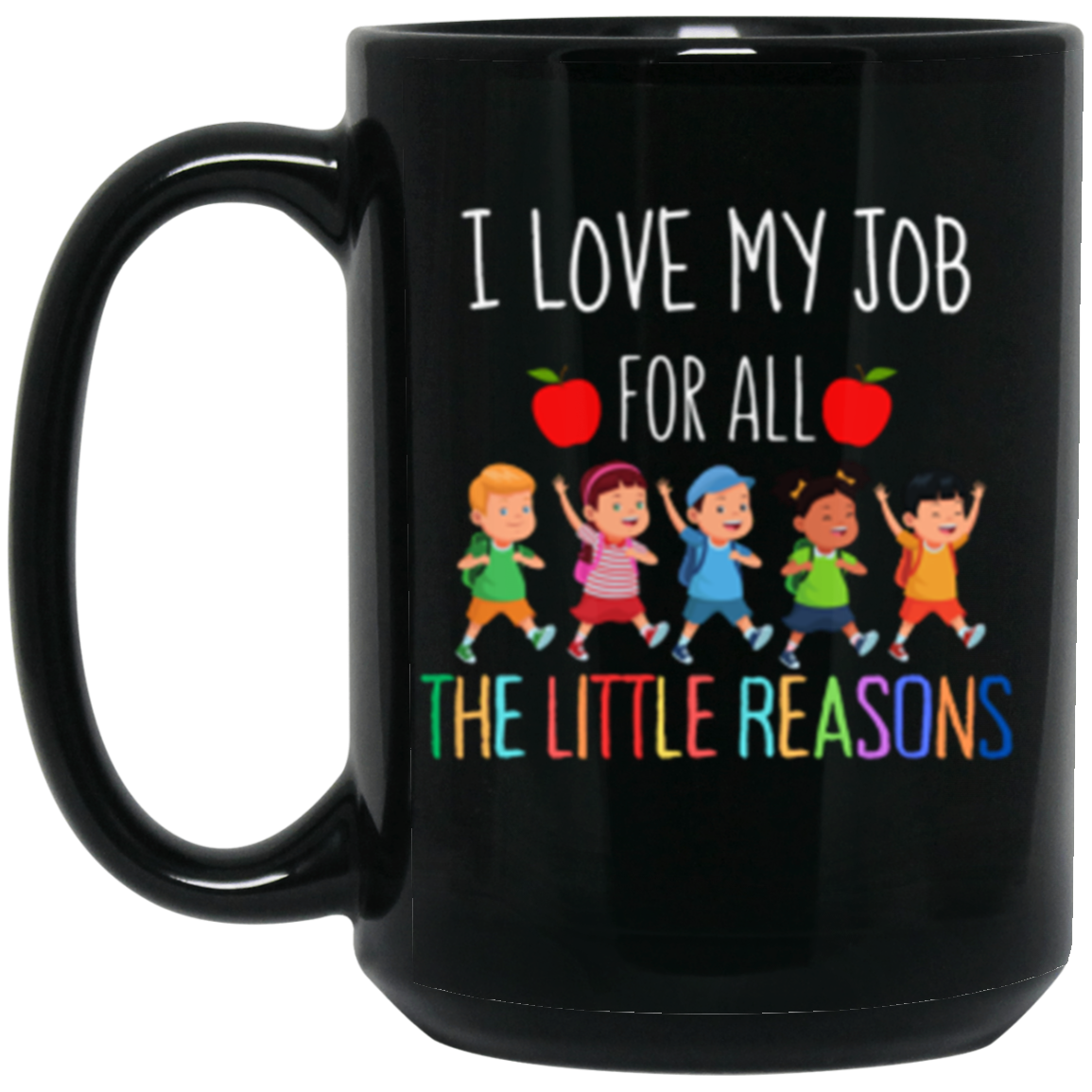 15oz Black Gloss Ceramic 2 Sided I Love MY Job Mug